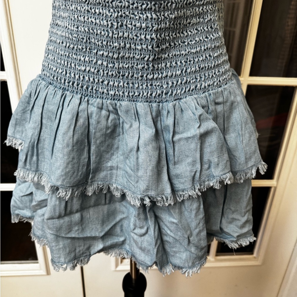 Aerie Blue Tiered Women's Skirt NWOT - Picture 4 of 5